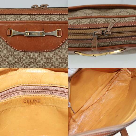 CELINE Macadam Canvas Shoulder Bag Beige - Picture 11 of 12